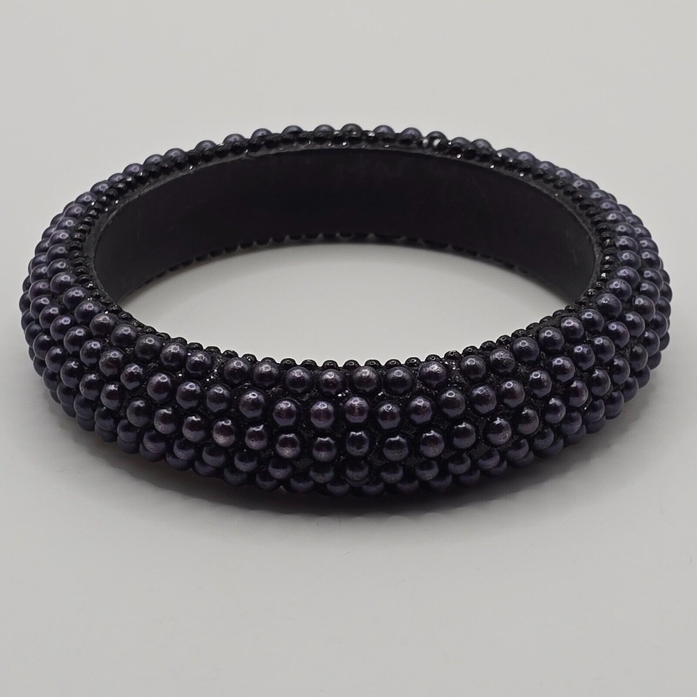 Bangle Bracelet Women Purple Beaded Chunky‎ Statement Witchy Whimsigoth